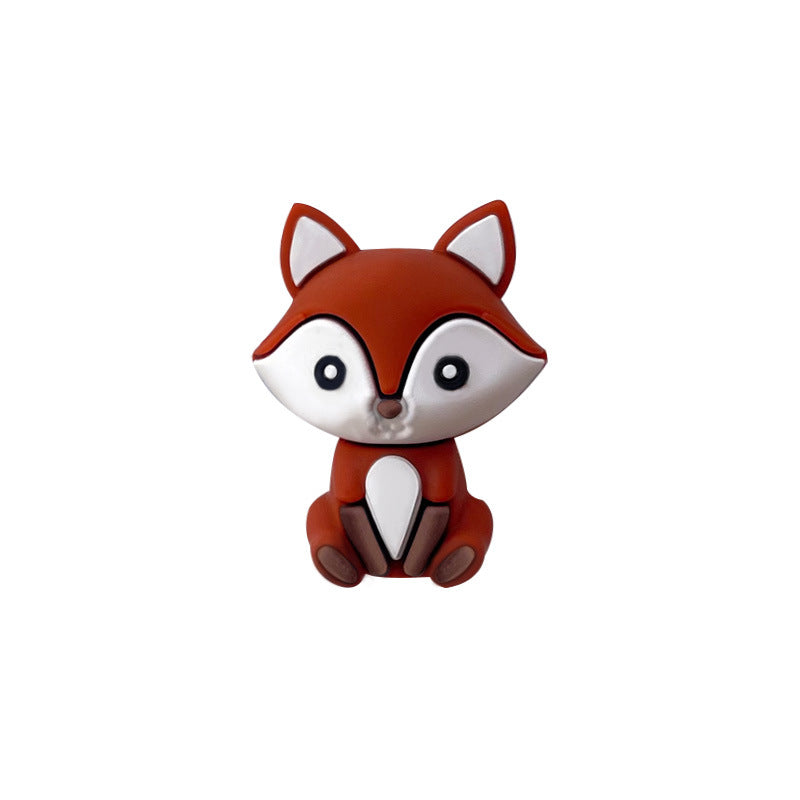Wholesale 20pcs 3D cute little fox colorful beads
